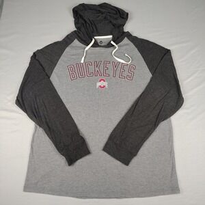 Ohio State Buckeyes Mens XXL Lightweight Hooded Shirt Long Sleeve Gray NCAA
